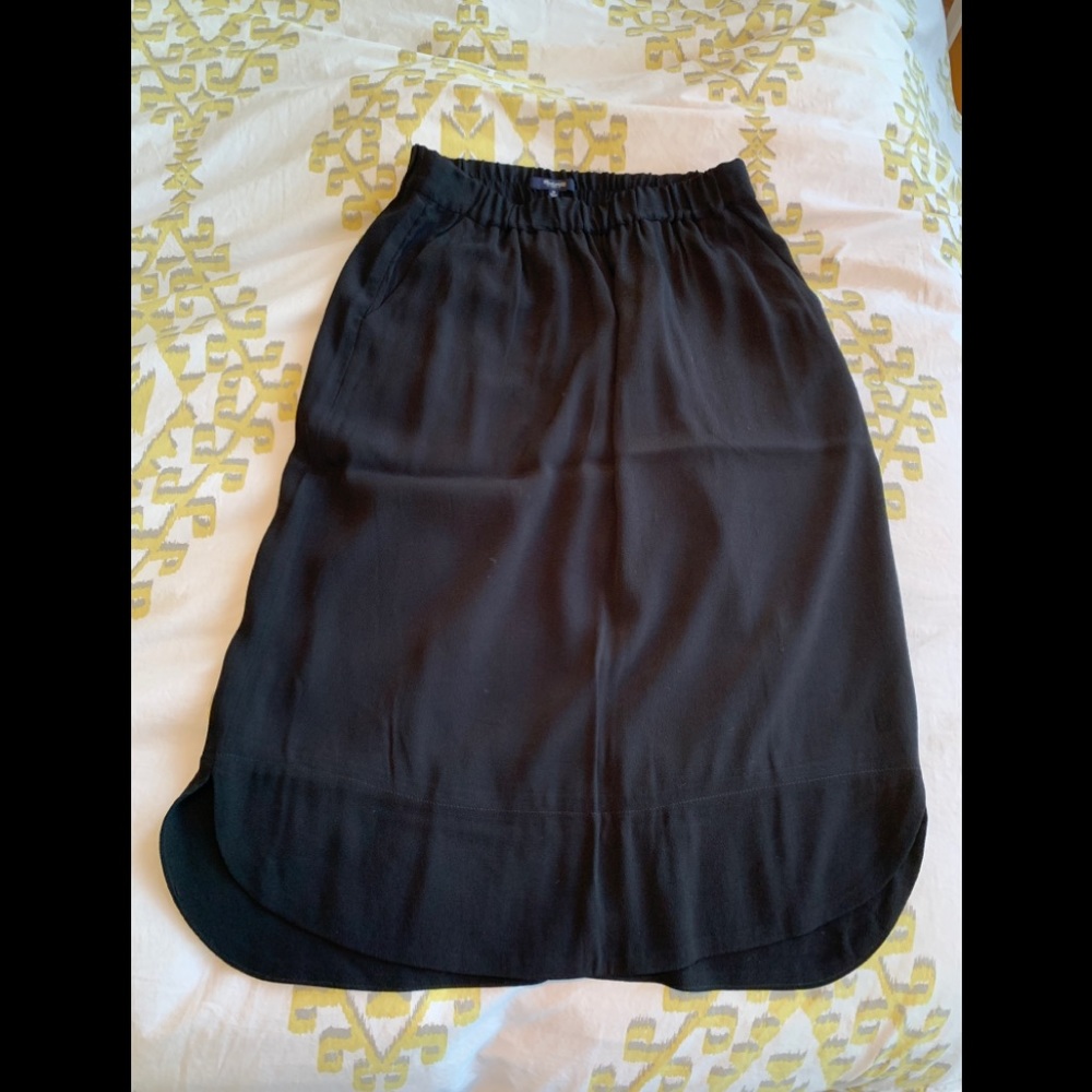 Madewell midi silk skirt - black